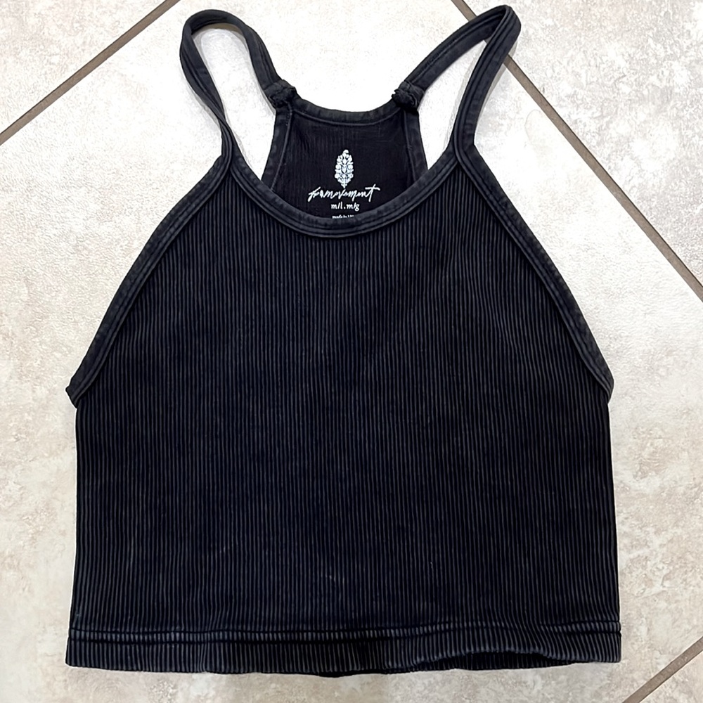 NWOT Free People Happiness Runs crop tank washed black